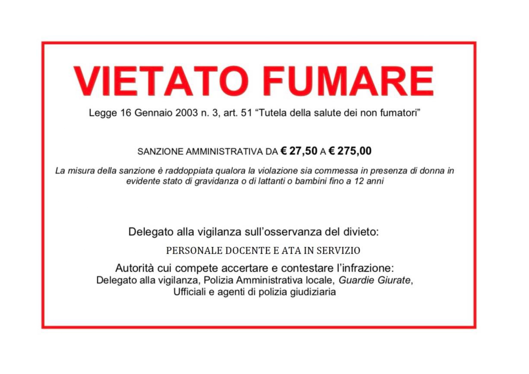 CARTELLO VIETATO FUMARE page 0001